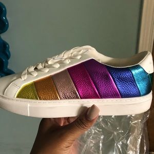 Worn once! Gorgeous multi color sneakers!! Show stopper!!
